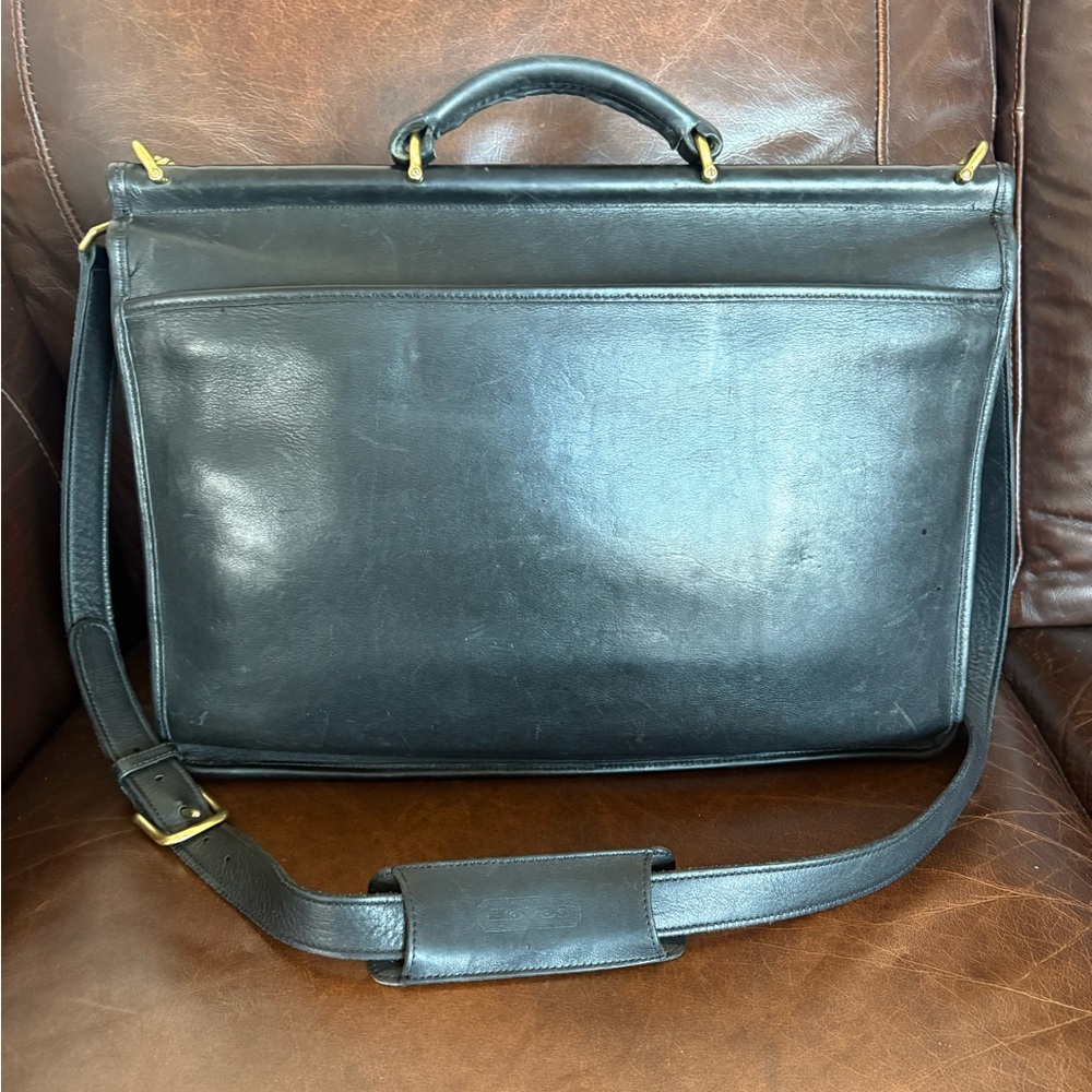 VTG COACH Beekman Briefcase 5266 Black Leather USA Made Messenger Bag - Picture 2 of 16